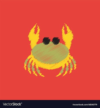 Crab in cartoon style seafood product design in vector image