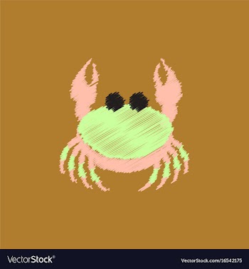 Crab in cartoon style seafood product design in vector image