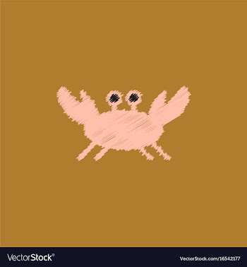 Crab in cartoon style seafood product design in vector image