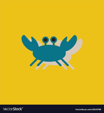 Crab in cartoon style seafood product design in vector image