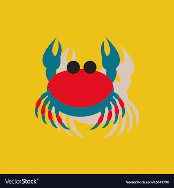 Crab in cartoon style seafood product design in vector image