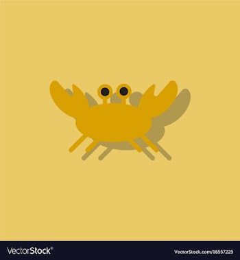 Crab in cartoon style seafood product design in vector image