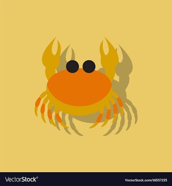 Crab in cartoon style seafood product design in vector image