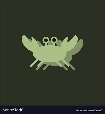 Crab in cartoon style seafood product design in vector image
