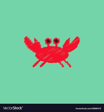 Crab in cartoon style seafood product design in vector image