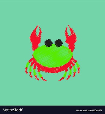 Crab in cartoon style seafood product design in vector image