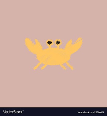 Crab in cartoon style seafood product design in vector image