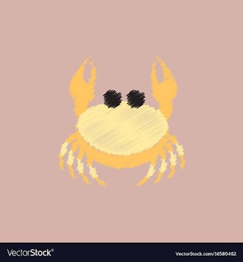 Crab in cartoon style seafood product design in vector image