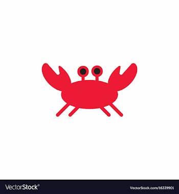 Crab in cartoon style seafood product design vector image