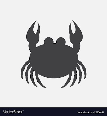 Crab in cartoon style seafood product design vector image