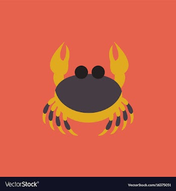 Crab in cartoon style seafood product design vector image
