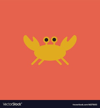 Crab in cartoon style seafood product design vector image
