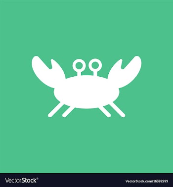 Crab in cartoon style seafood product design vector image