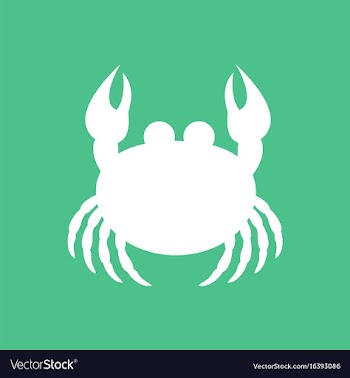 Crab in cartoon style seafood product design vector image