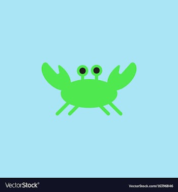 Crab in cartoon style seafood product design vector image