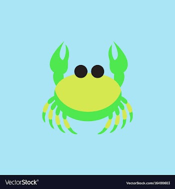 Crab in cartoon style seafood product design vector image