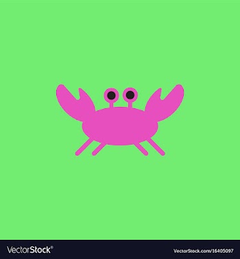 Crab in cartoon style seafood product design vector image