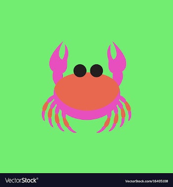 Crab in cartoon style seafood product design vector image