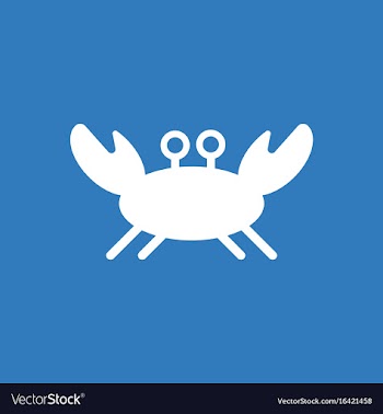 Crab in cartoon style seafood product design vector image