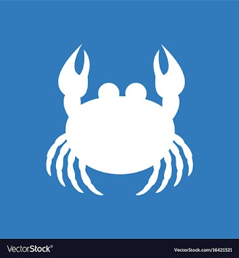 Crab in cartoon style seafood product design vector image