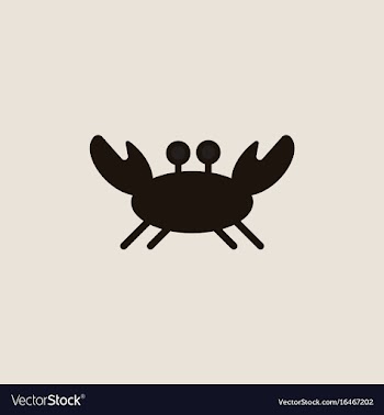 Crab in cartoon style seafood product design vector image