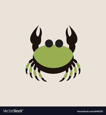 Crab in cartoon style seafood product design vector image