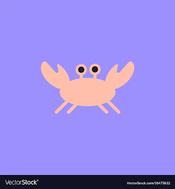 Crab in cartoon style seafood product design vector image
