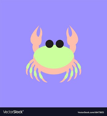Crab in cartoon style seafood product design vector image