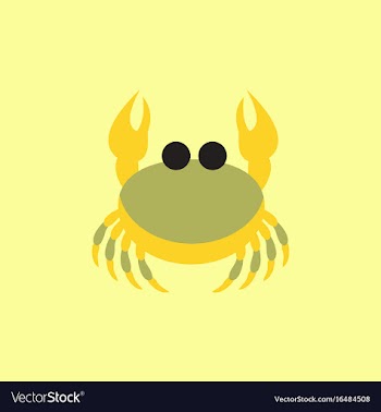 Crab in cartoon style seafood product design vector image