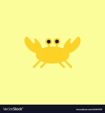 Crab in cartoon style seafood product design vector image