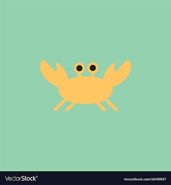 Crab in cartoon style seafood product design vector image