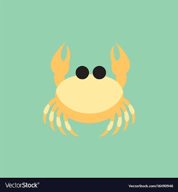 Crab in cartoon style seafood product design vector image