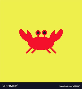 Crab in cartoon style seafood product design vector image
