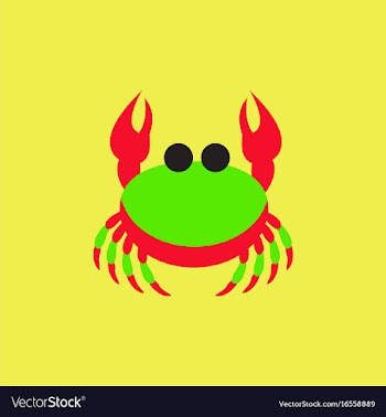 Crab in cartoon style seafood product design vector image