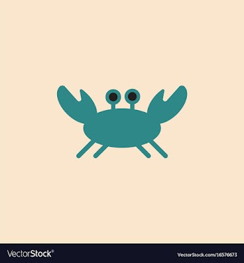 Crab in cartoon style seafood product design vector image