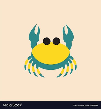 Crab in cartoon style seafood product design vector image