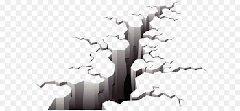 Crack in the Ground Earthquake Illustration - Damage after an earthquake 