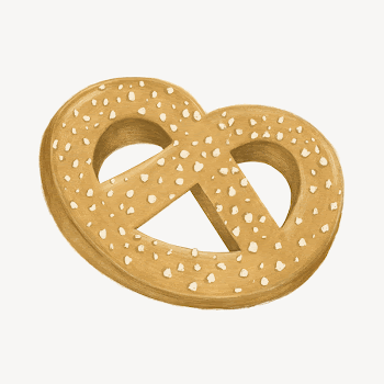 Crack pretzel, snack food illustration | Free Photo Illustration - rawpixel
