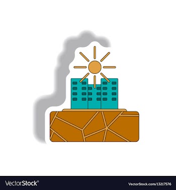 Cracked earth and buildings drought in city vector image