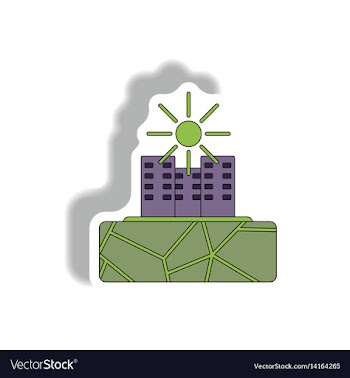 Cracked earth and buildings drought in city vector image