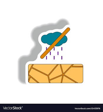 Cracked earth and no rain no rain sign drought vector image