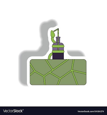 Cracked earth and plant drink water drought vector image