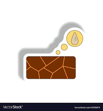 Cracked earth and water drop drought vector image