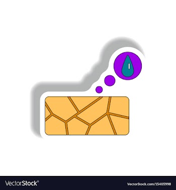 Cracked earth and water drop drought vector image