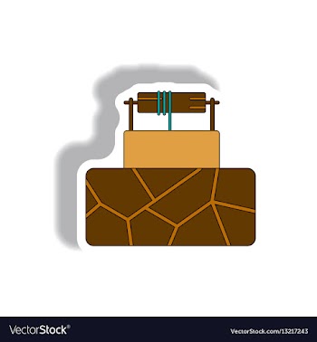 Cracked earth and well vector image