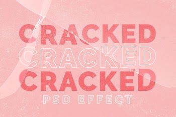 Cracked glass PSD effect mockup with on pink… | Free stock illustration | High Resolution graphic