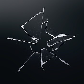 Cracked glass psd on black background | Free stock illustration | High Resolution graphic