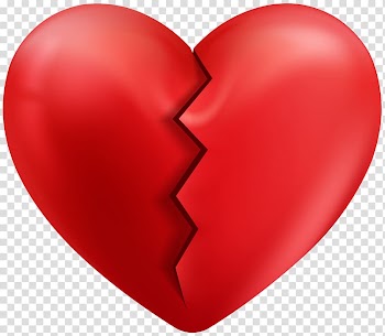 Cracked red heart, Heart , Cracked Heart transparent background PNG clipart