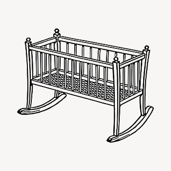 Cradle clipart, vintage hand drawn | Free Vector - rawpixel