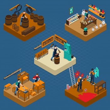 Craftsman isometric illustration Free Vector